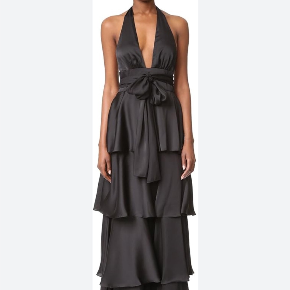 Jill Jill Stuart halter tier black gown